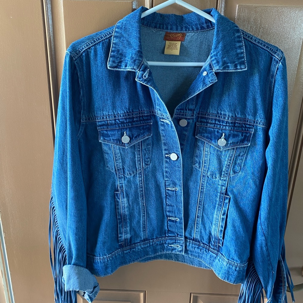 Denim Fringe Jacket